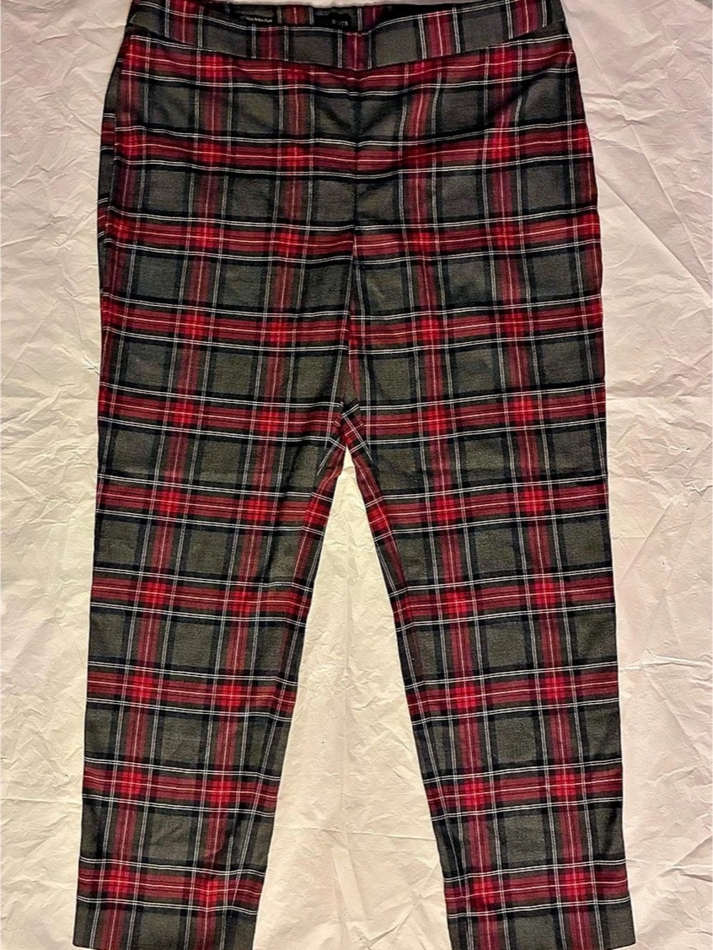 Talbots Slim Ankle Pant Plaid Wool-Blend Pants Waist size 16 Like New